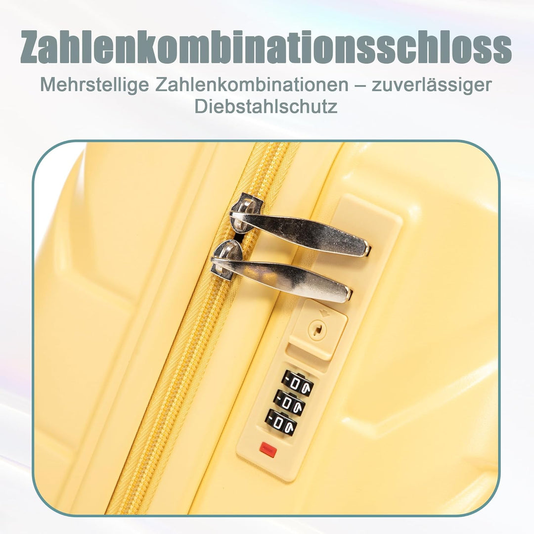LIFEISLE Hartschalen-Koffer Trolley Handgepäck Rollkoffer, Reisekoffer Set mit 4 Rollen, 2er Gepäcks