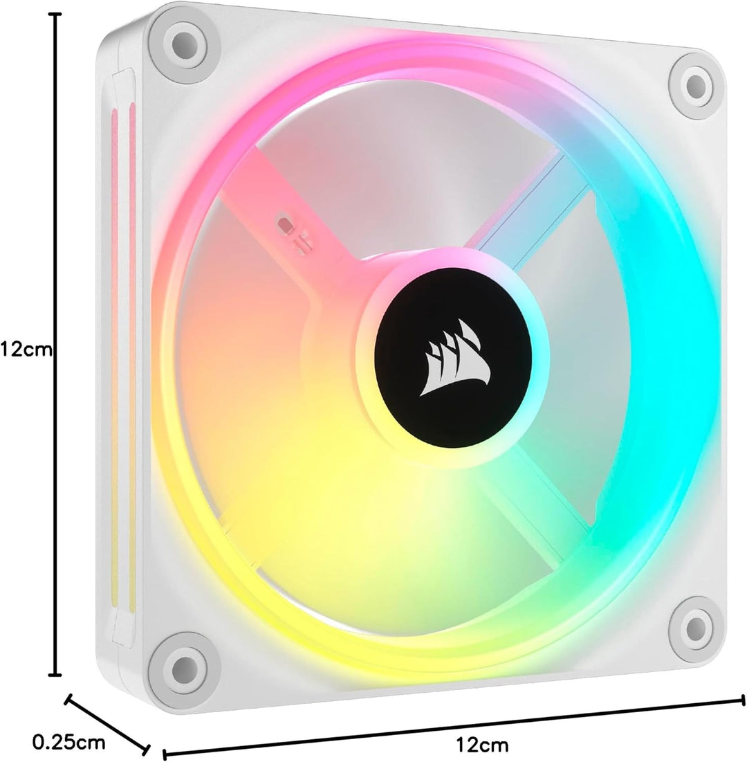 Corsair iCUE LINK QX120 RGB 120mm Magnetic Dome RGB Lüfter - Weiss Nur Fans Einfach (120mm) Weiss, N