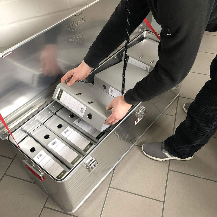 JUMBO Aluminium Transport-Box Alu 160 Liter ALU160 L 1182 x B 385 x H 412 mm Kiste Truhe Lager-Box A