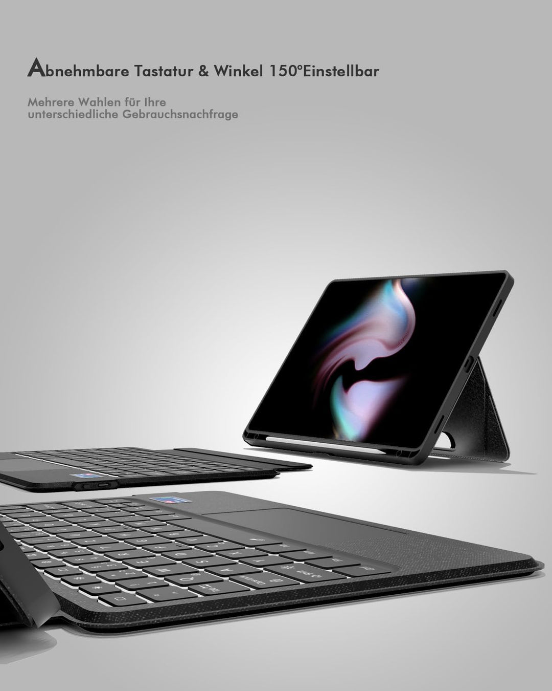 Doohoeek Tastatur Hülle mit LCD-Display für Samsung Galaxy Tab S10 Lite 10.9" 2025/S10 FE/S9 FE/S9 1