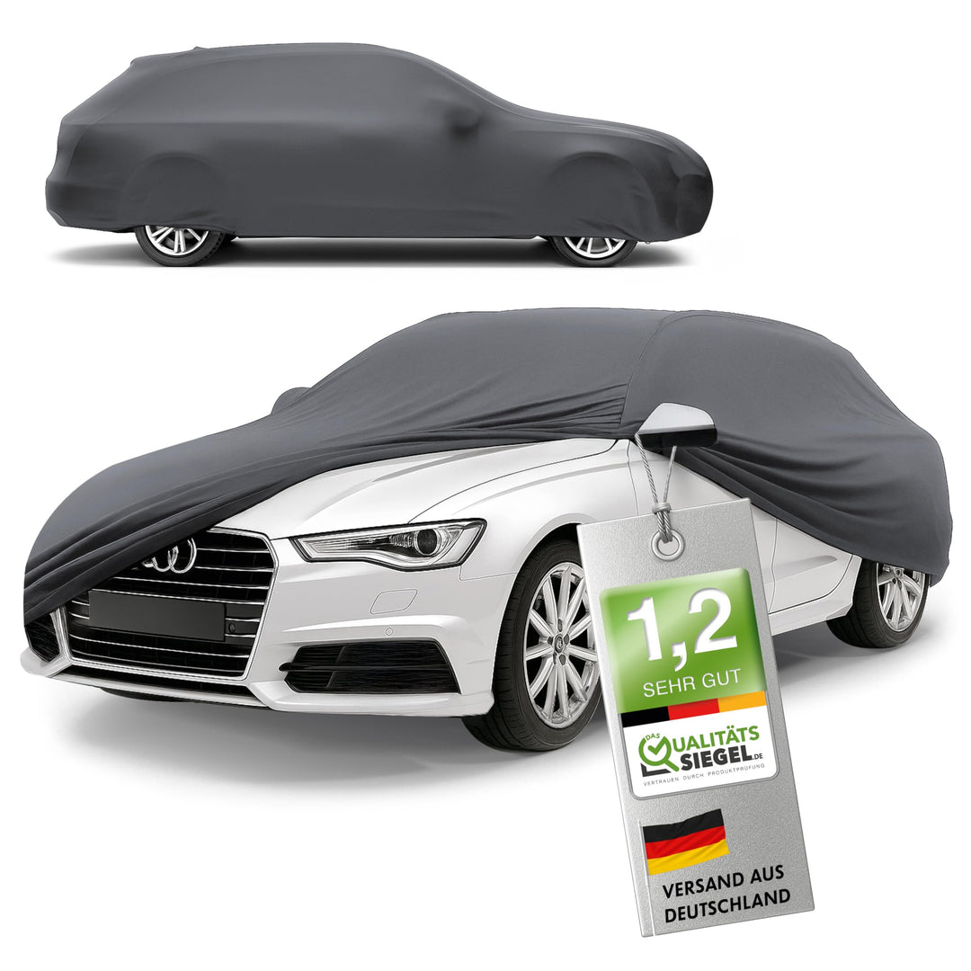 WALSER Premium Abdeckung Auto Indoor Stretch Plus Qualitätssieger Sehr Gut* Autoabdeckung Winter Aut