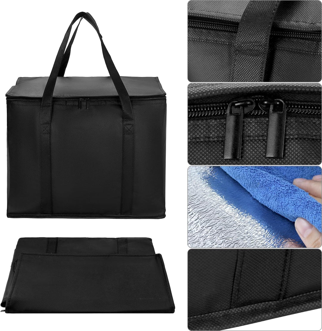 QWORK® 2 Stück Grosse Kühltasche, Kühltasche Faltbar, 41X26X33CM Wiederverwendbare Isolierbeutel, fü