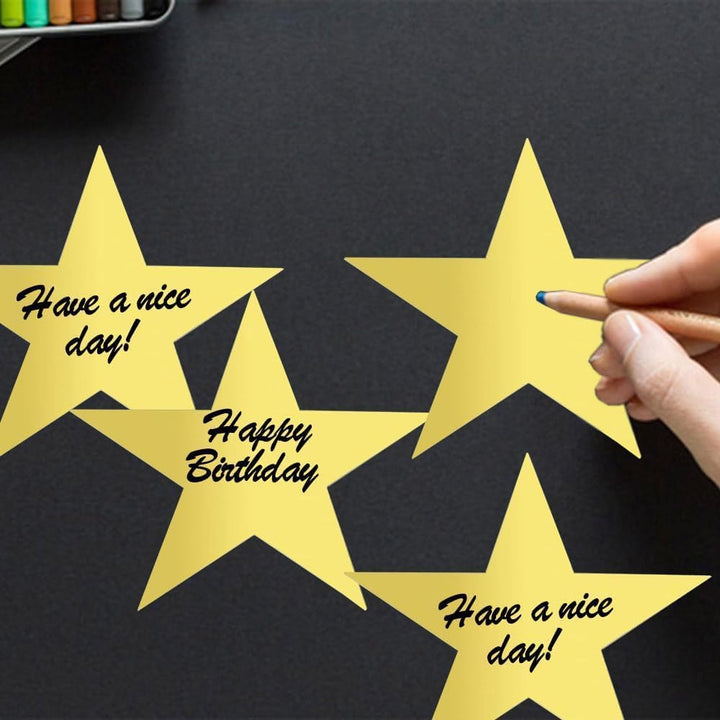 50 Stück 28cm Star Cutouts, Basicon Doppelt Bedruckte hängende Papiersterndekorationen Papier Sterne