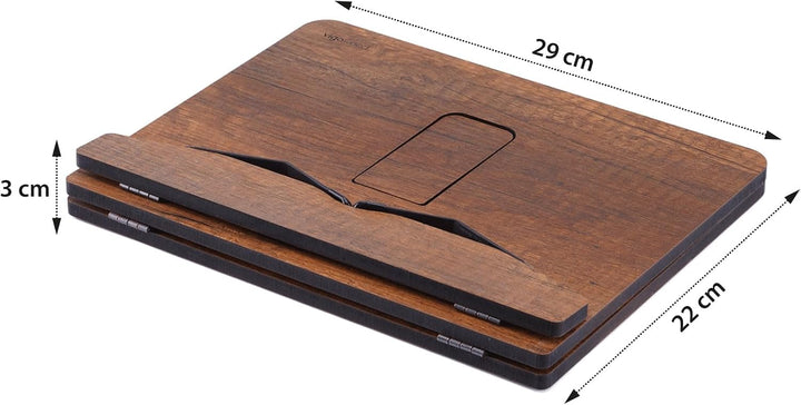 Vigo Wood Buchständer, Rezeptbuchständer, Kochbuchständer für die Küche, Bücherständer für die Anzei