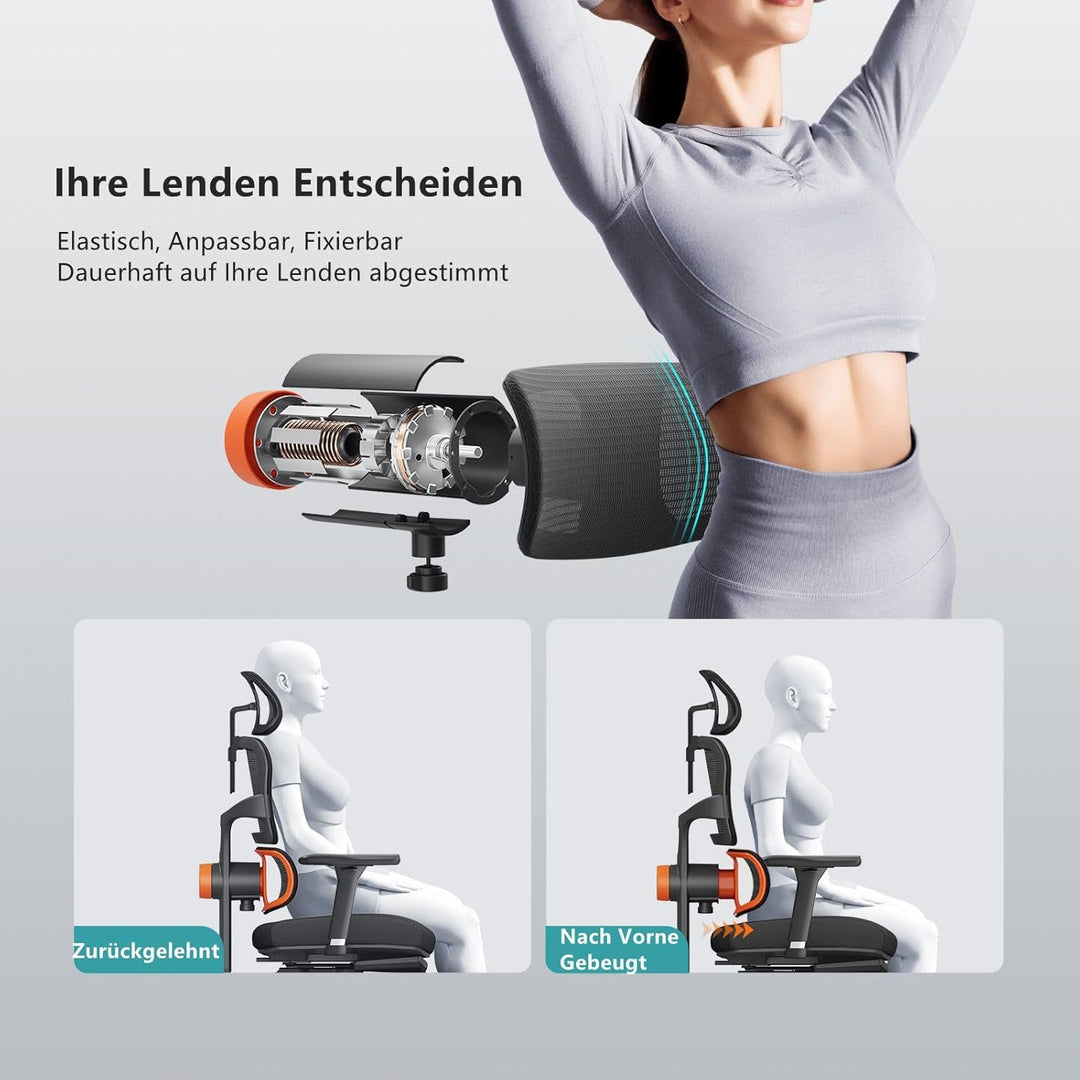 Newtral NT002 Bürostuhl Ergonomisch mit Fussstütze, Ergonomischer Schreibtischstuhl 150kg, Ergonomic