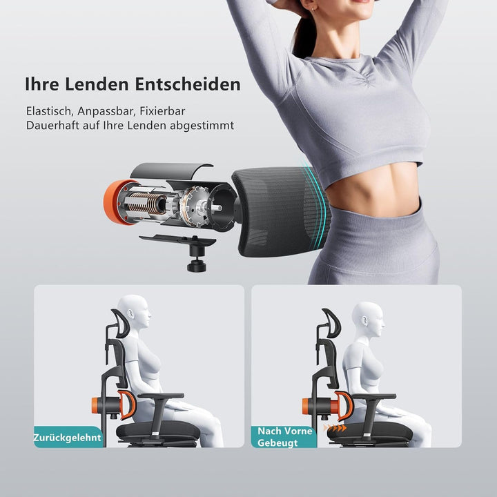 Newtral NT002 Bürostuhl Ergonomisch mit Fussstütze, Ergonomischer Schreibtischstuhl 150kg, Ergonomic