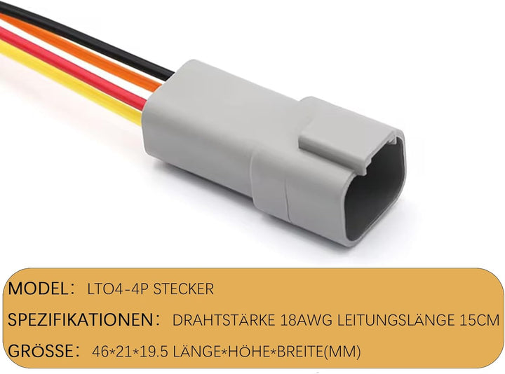 DT Stecker Connectors,Deutscher Stecker KFZ 4 Polig,Steckverbinder Wasserdichter,DT Serie Kabelsteck