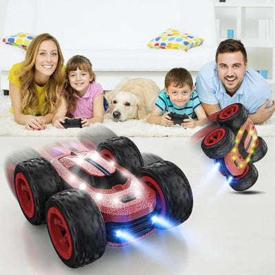 Ferngesteuertes Auto ab 3 4 5 6 7 8 9 Jahre, 4WD RC Auto Kinder 2.4Ghz 360°LED Blinken Stunt Drift C