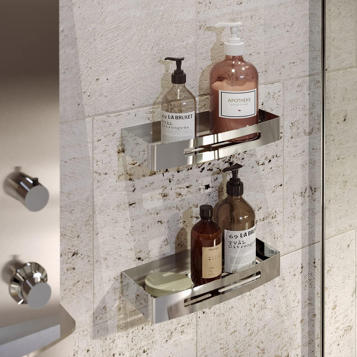 GEDY G-Hanoi Rechteckiger Duschkorb aus Edelstahl 304 mit Chrom-Finish, Design R&S Gedy, Masse 4,5 x