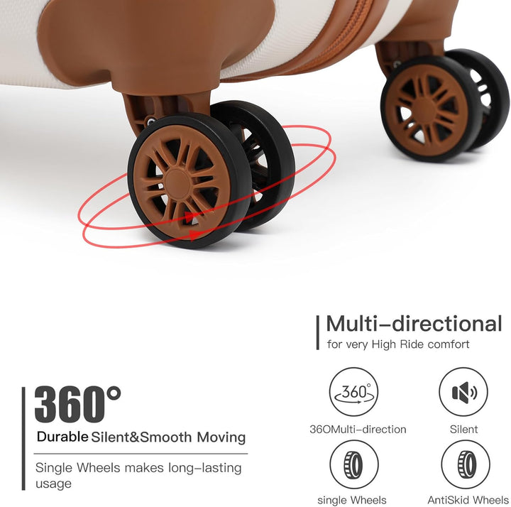 KONO Koffer Trolley Mittelgross Hartschalenkoffer Reisekoffer von ABS Hartschalen Handgepäck mit 4 S