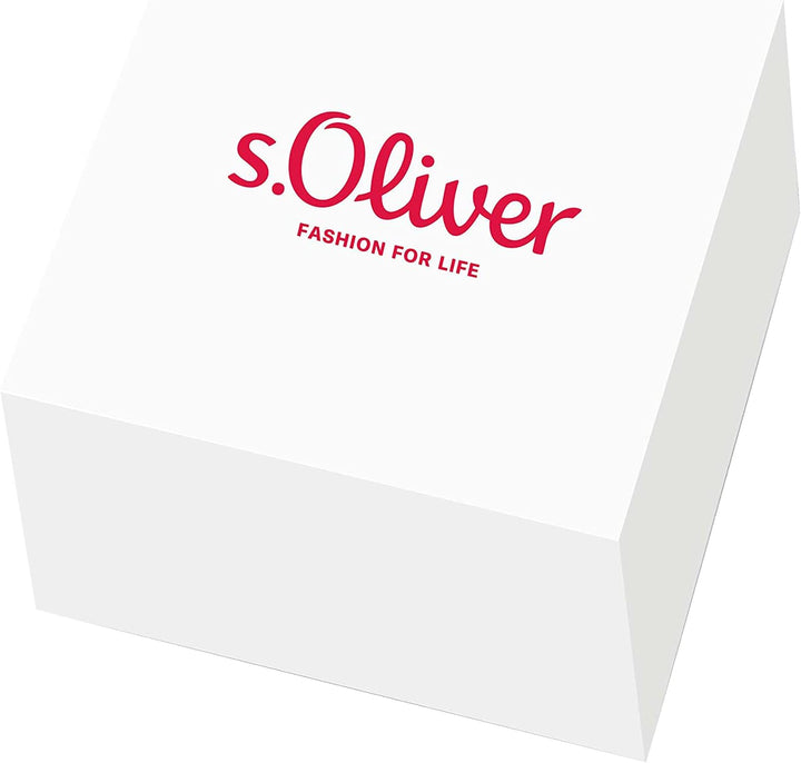 s.Oliver Ohrstecker Edelstahl Damen Ohrschmuck, mit Kristall, 1 cm, Kommt in Schmuck Geschenk Box Si