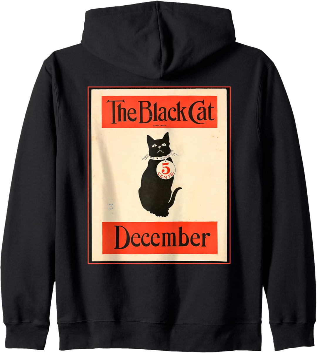Die schwarze Katze 5 Cent Dezember Retro Vintage Kapuzenjacke