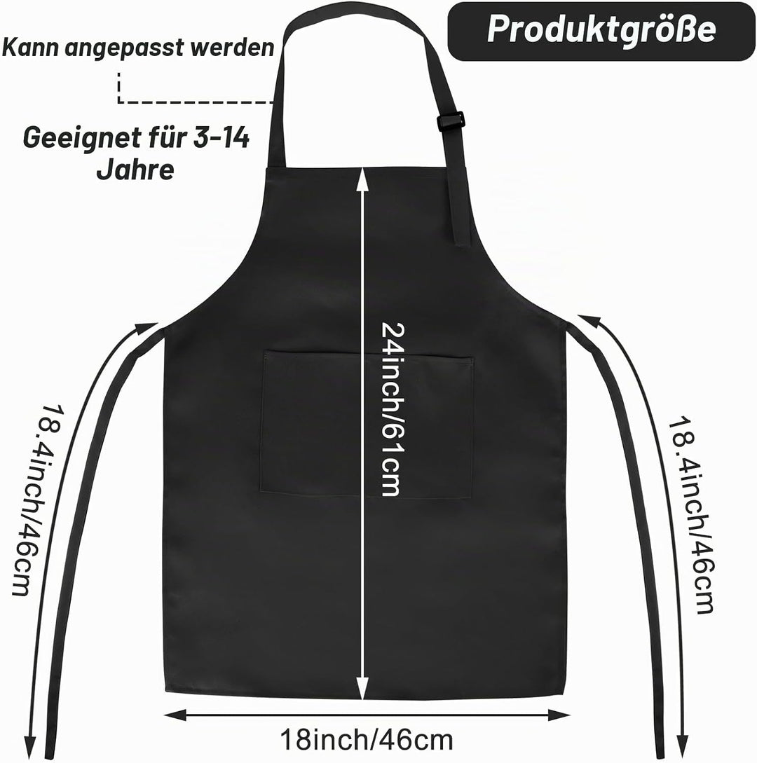 Morcheiong 8/12/24 Stück, verstellbare Kinderschürze, Grosspackung mit 2 Taschen, Kleinkinderschürze