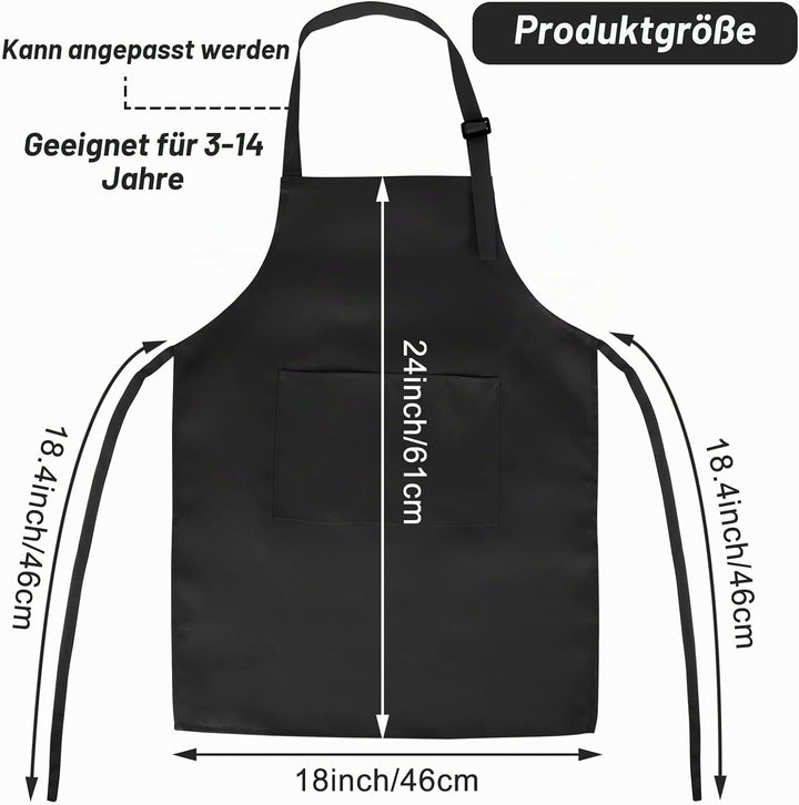 Morcheiong 8/12/24 Stück, verstellbare Kinderschürze, Grosspackung mit 2 Taschen, Kleinkinderschürze