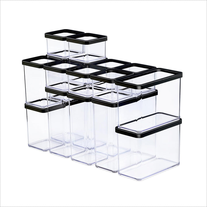 Rotho LOFT 19-Set Vorratsdosen mit Deckel, stapelbar, aromadicht, spülmaschinenfest 19er Set Transpa
