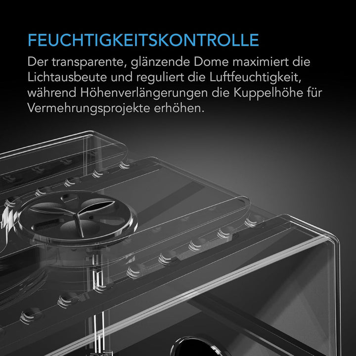 AC Infinity Feuchtigkeitskuppel, Keimset mit grosser glänzender Oberfläche, transparenter Kuppel, st