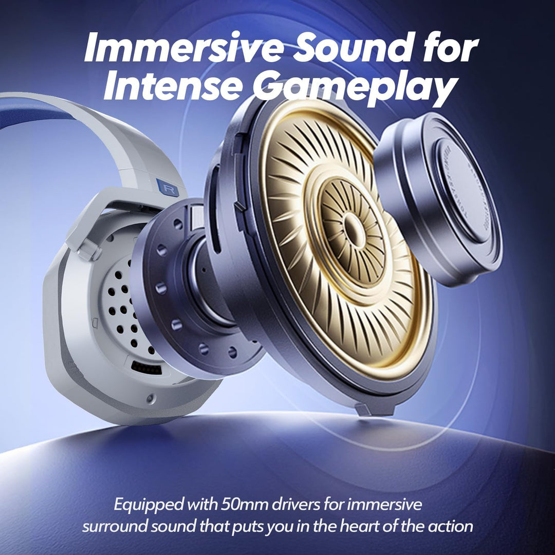 NUBWO G06 Dual Wireless Gaming Headset mit Mikrofon für PS5, PS4, PC, Mobile,NS: 2.4 GHz Wireless +