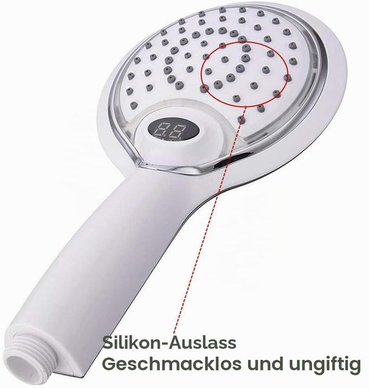 3 Farbe LED Handheld Dusche Spray Kopf mit Digitale Temperaturanzeige, Wasser Flow Powered ABS Chrom
