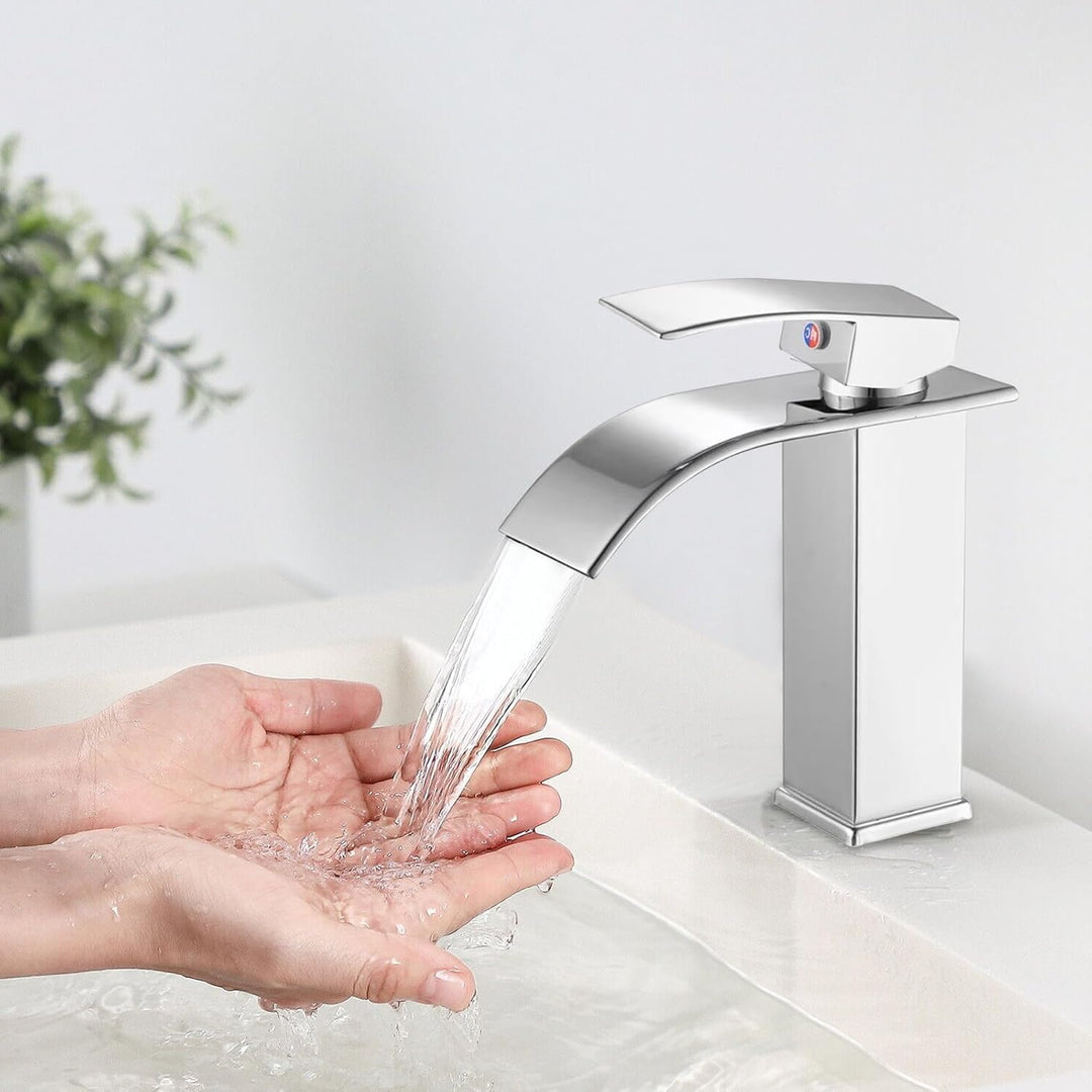 Wasserhahn Bad Wasserfall Wasserhahn Edelstahl Waschbeckenarmatur Waschtischarmatur Waschbecken Arma