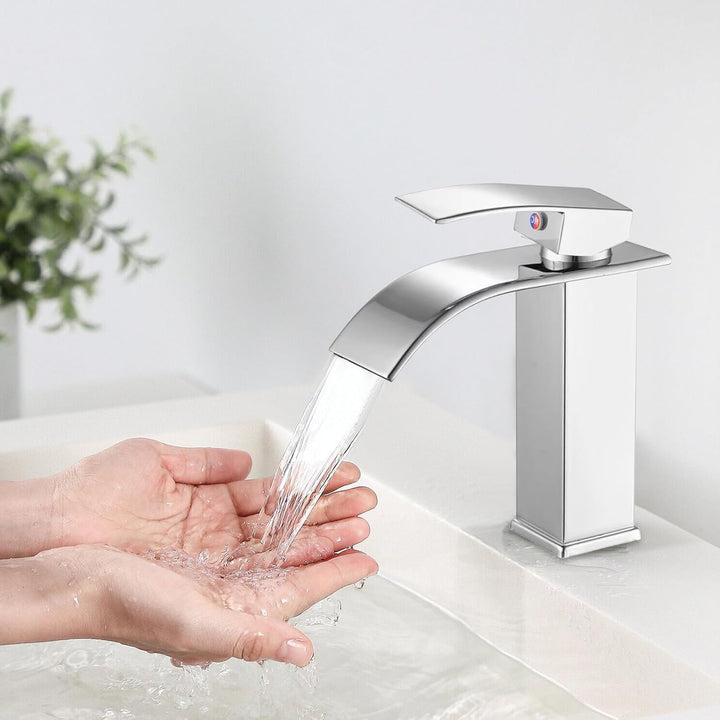 Wasserhahn Bad Wasserfall Wasserhahn Edelstahl Waschbeckenarmatur Waschtischarmatur Waschbecken Arma