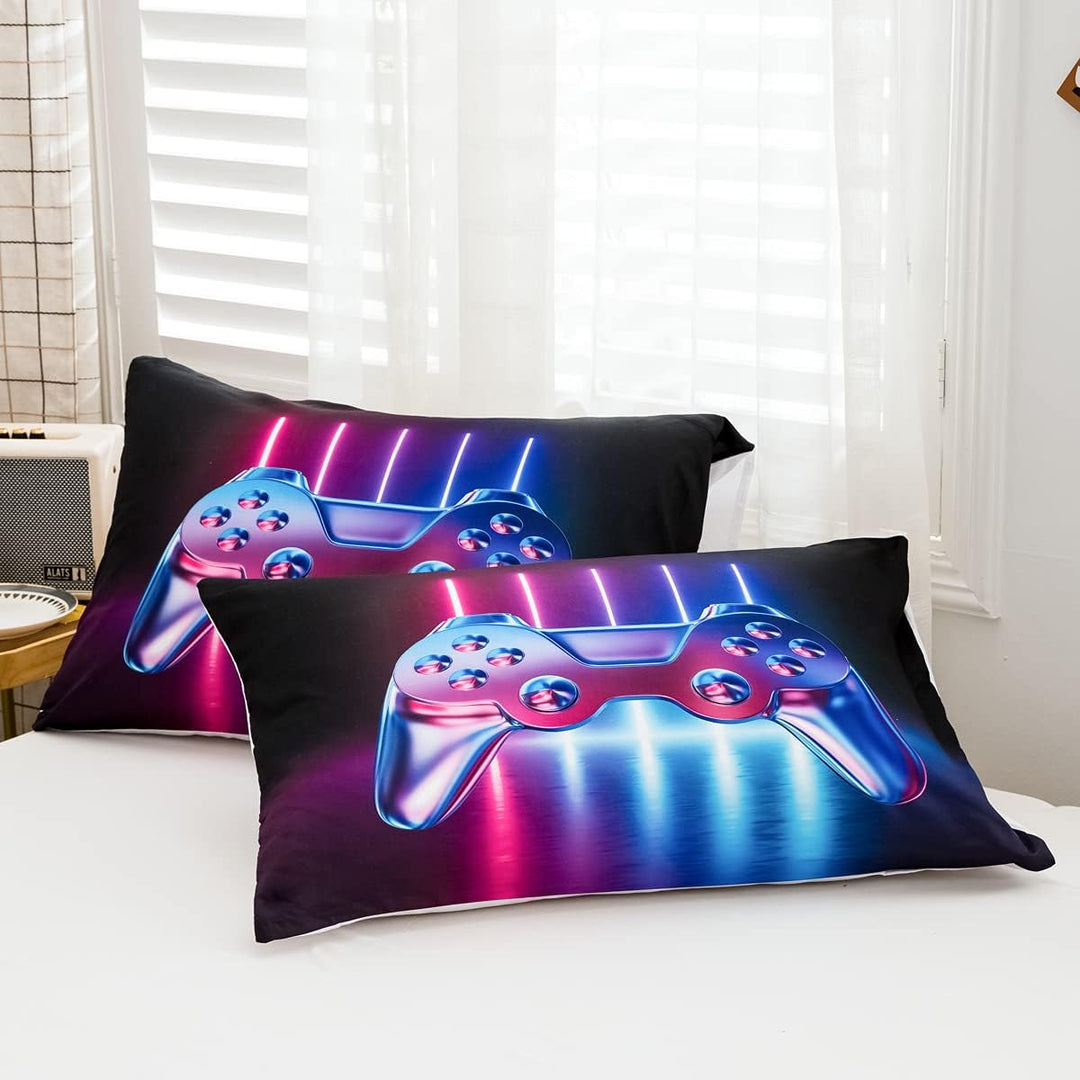 Loussiesd Gamer Bettwäsche 135x200 cm Spielthema Gamepad Bettwäsche Jugendliche Jungen Kinder Coole