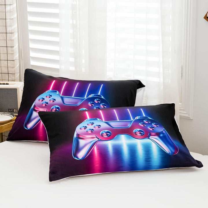Loussiesd Gamer Bettwäsche 135x200 cm Spielthema Gamepad Bettwäsche Jugendliche Jungen Kinder Coole
