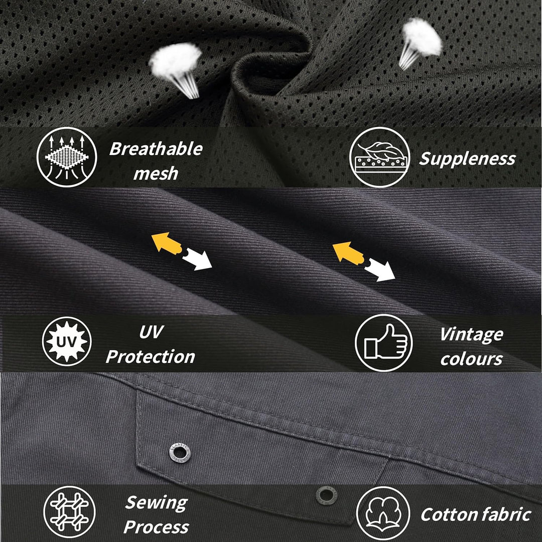 Herren Outdoor Weste Anglerweste mit Vielen Taschen Freizeit Jagd Herrenwesten Sommer Camping Multif