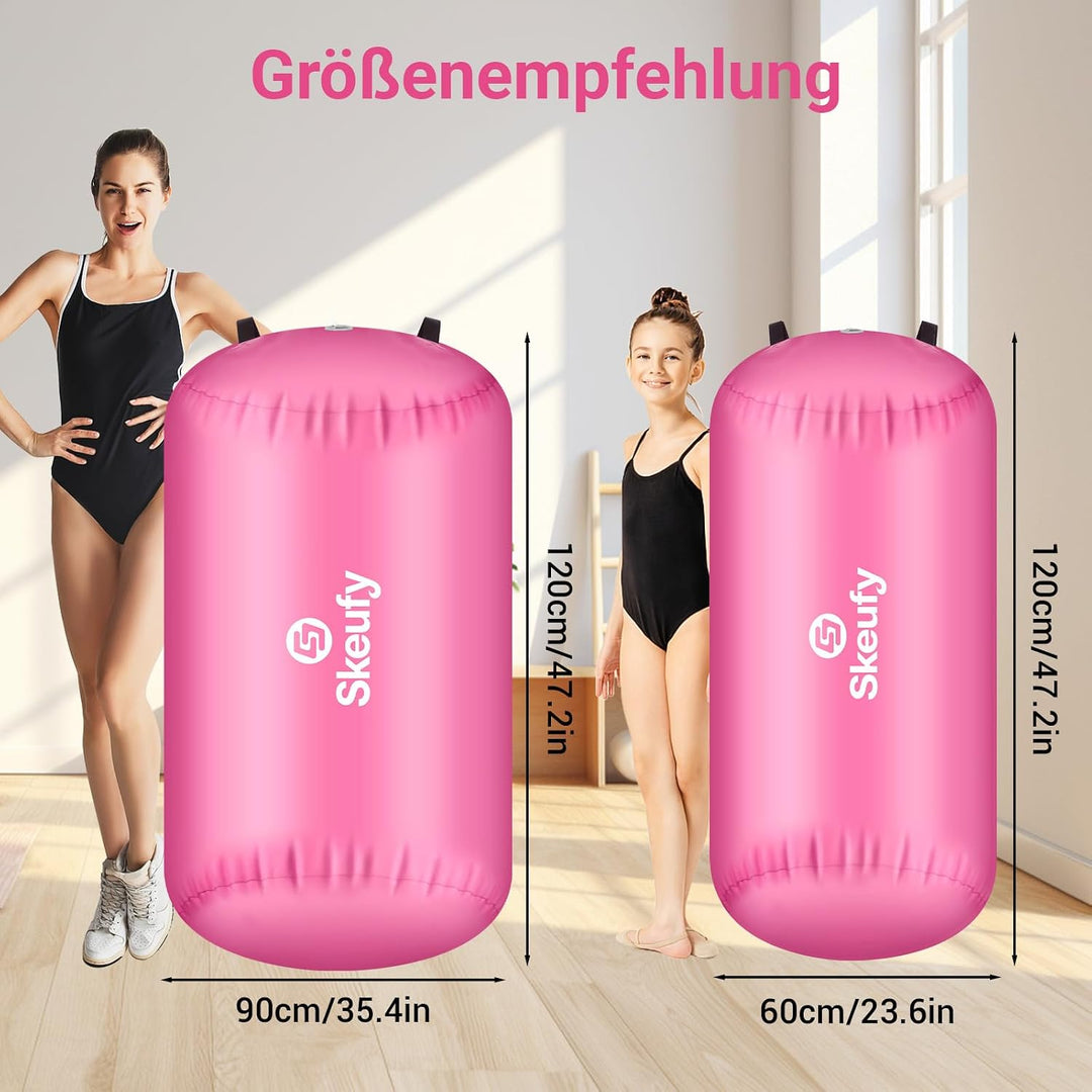 Skeufy Air Matte Track, Aufblasbare Gymnastik Yoga Air Matte Roll mit Elektrischer Luftpumpe, Airrol