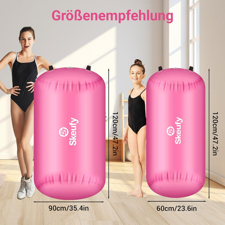Skeufy Air Matte Track, Aufblasbare Gymnastik Yoga Air Matte Roll mit Elektrischer Luftpumpe, Airrol