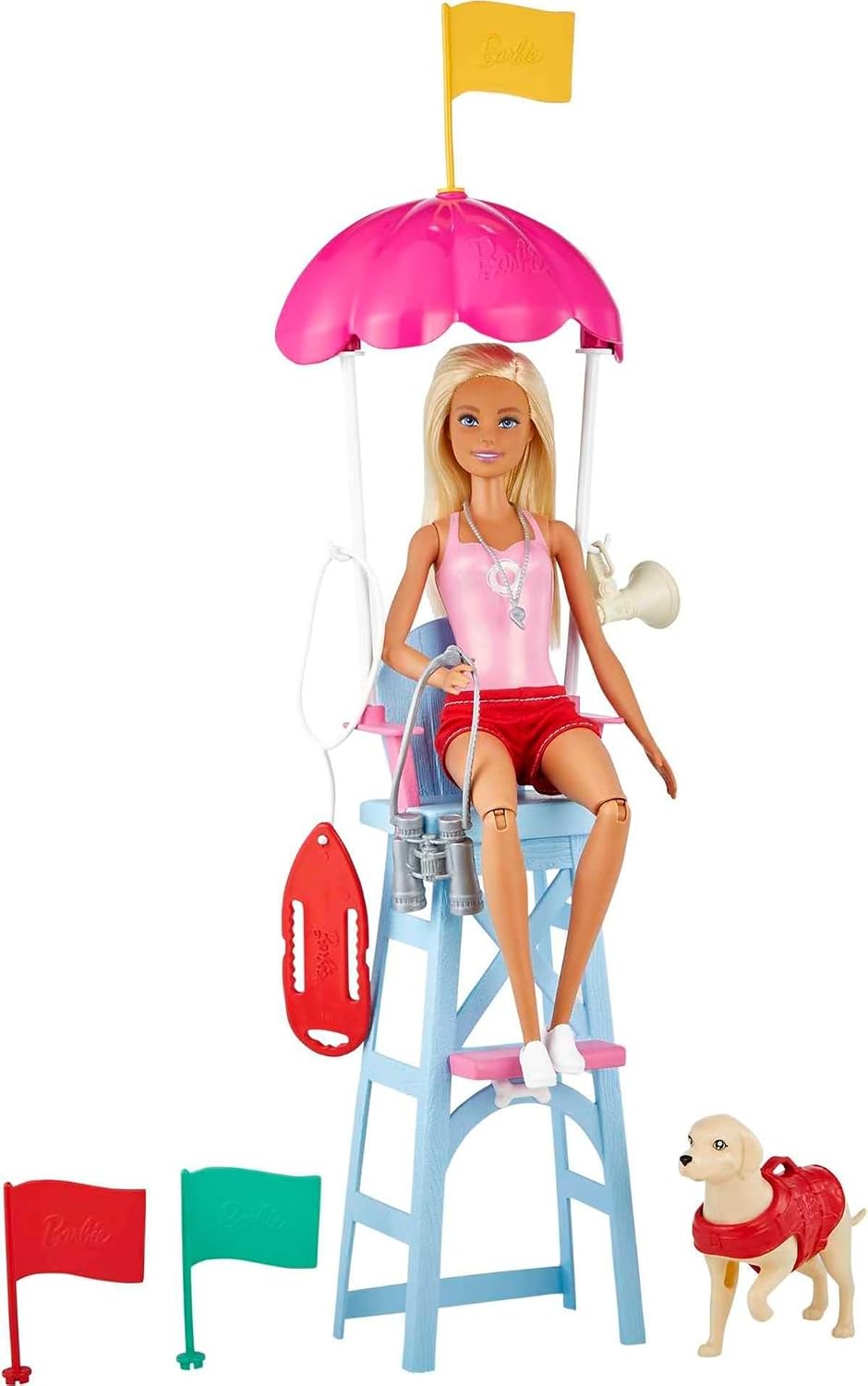 Barbie GTX69 - Rettungsschwimmerin-Spielset mit blonder Puppe und Zubehör, tolles Geschenk für Kinde