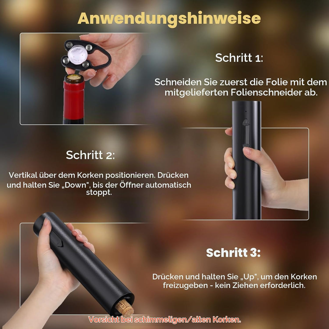 Marchpower Elektrischer Weinflaschenöffner, Automatischer Flaschenöffner Wiederaufladbarer Korkenzie