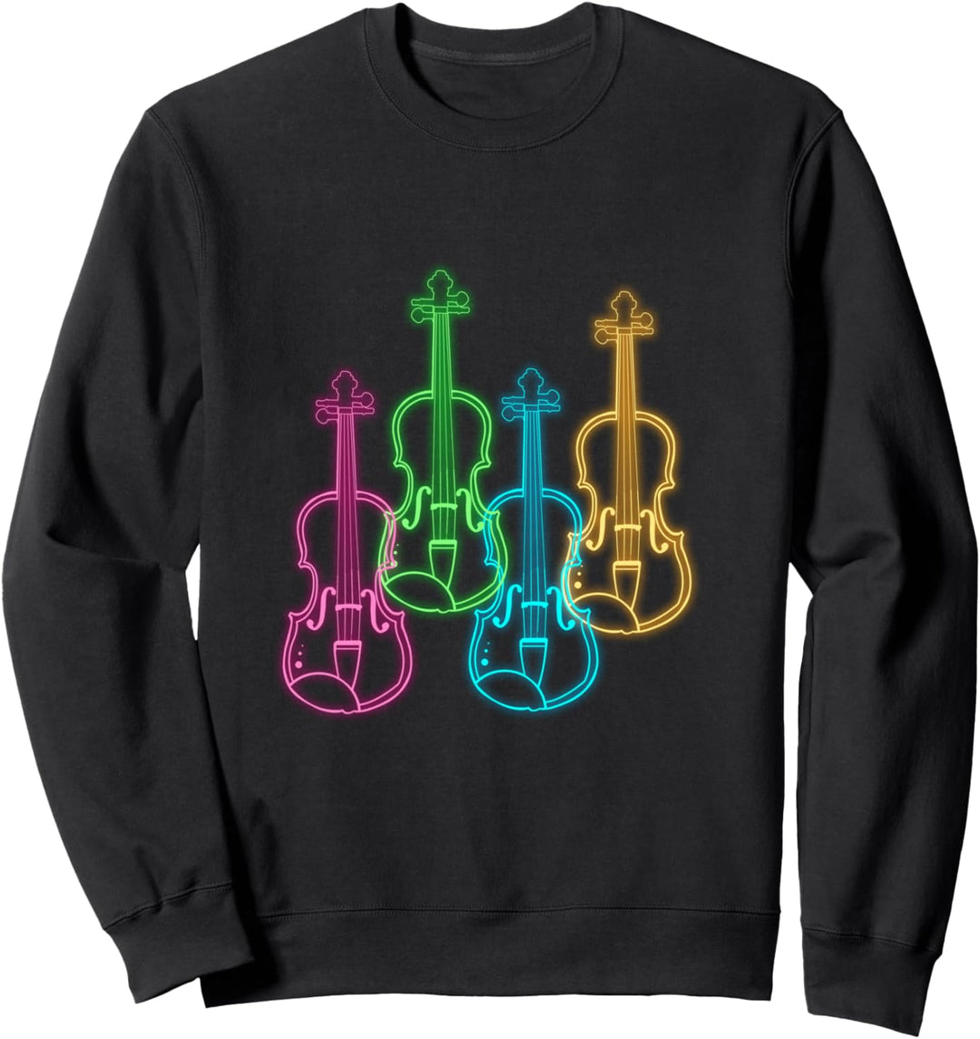 Retro 60's Buntes Geigen Instrument Geschenk Sweatshirt