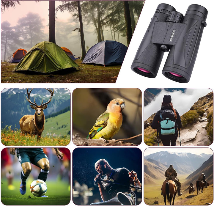 Fernglas 12x42 HD Binoculars Professional für Vogelbeobachtung, Jagd, Wandern, Sightseeing, FMC-Lins