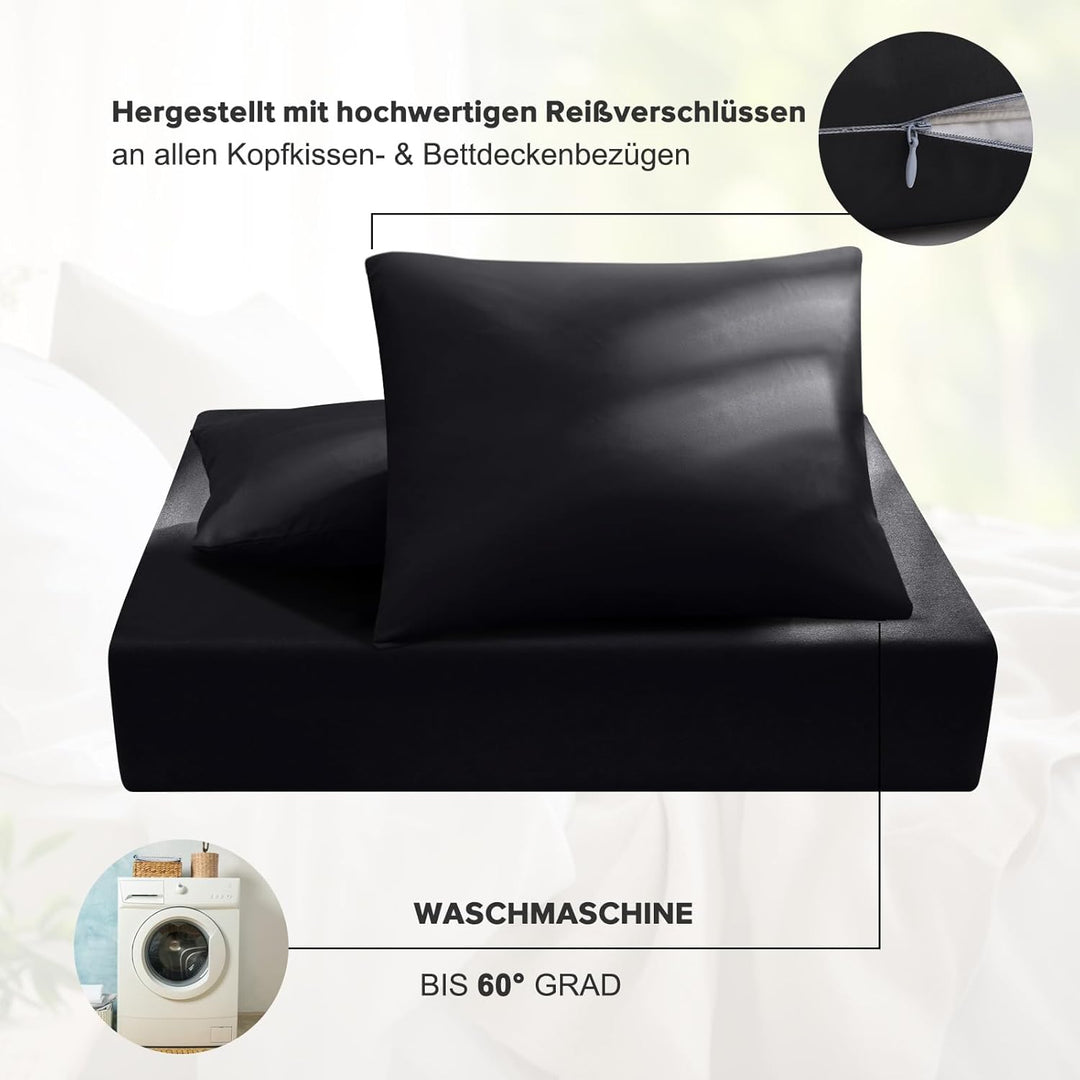 ohano Bettwäsche 135x200 4teilig Bettwäsche-Sets 2er Set Bettbezug mit 2 Kissenbezüge 80x80cm,kusche