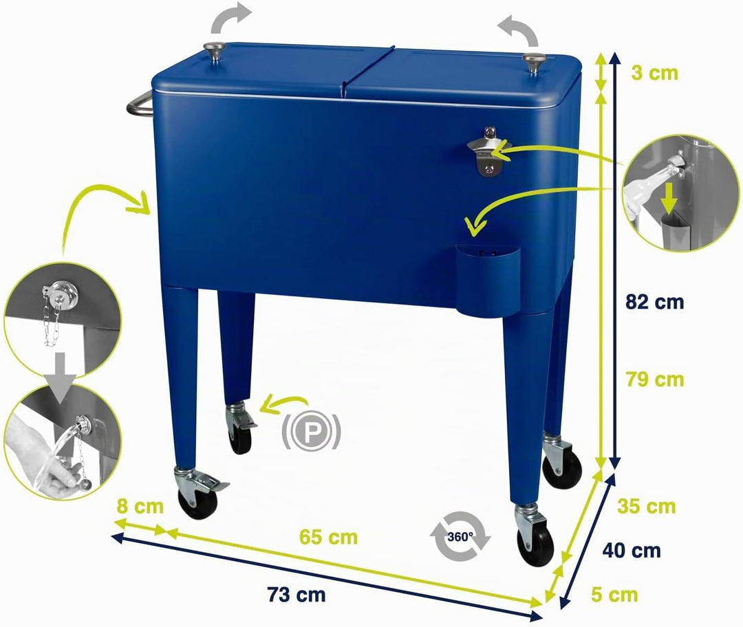 Kailua Cooler - Kühlbox, Kühlwagen, Getränkekühler Blau, Blau