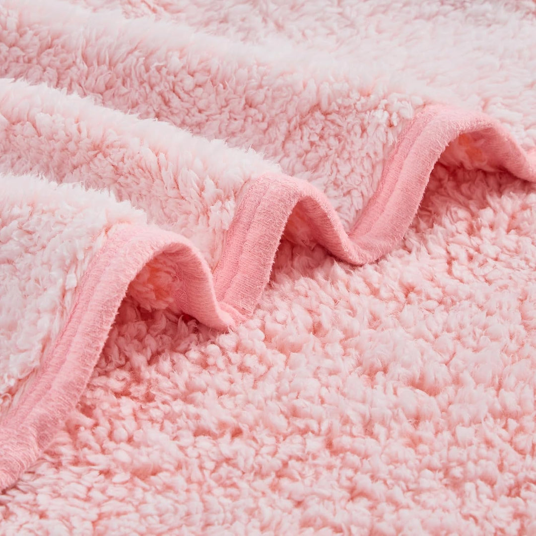 EMME Sherpa-Decke, Fleece-Überwurfdecke, weich, Plüsch, warme und gemütliche Decke, doppellagig, 3D-