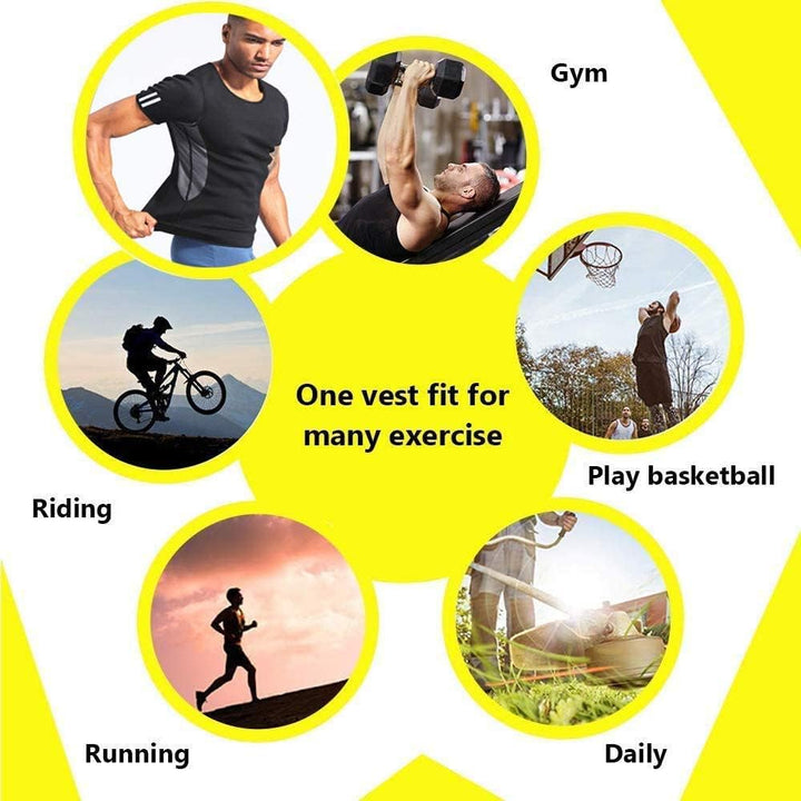 LAZAWG Schwitzweste für Herren, T-Shirt, Tanktop, Fitness- und Schwitzkleidung, kurzärmelig, für Sch