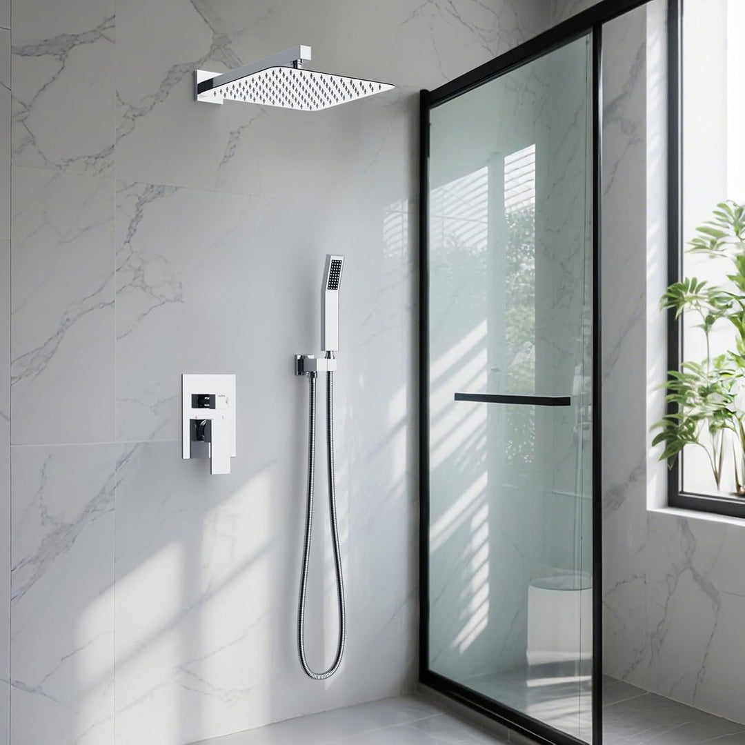 Rainsworth Duschsystem Unterputz Wandmontage, Unterputz Duscharmatur Set mit Regendusche 30x30cm, Un