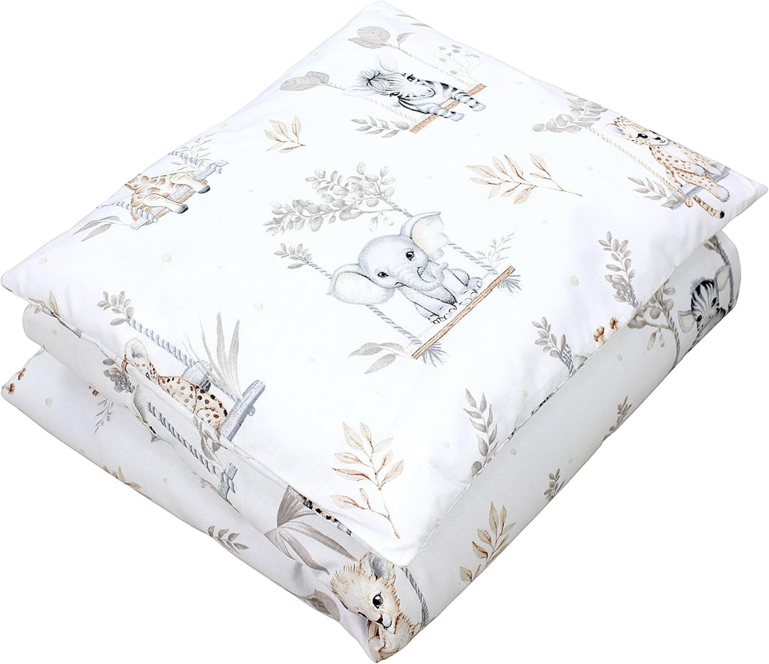 TupTam Unisex Baby Wiegenset 4-teilig Bettwäsche-Set: Bettdecke und Kopfkissen mit Bezug, Farbe: Saf