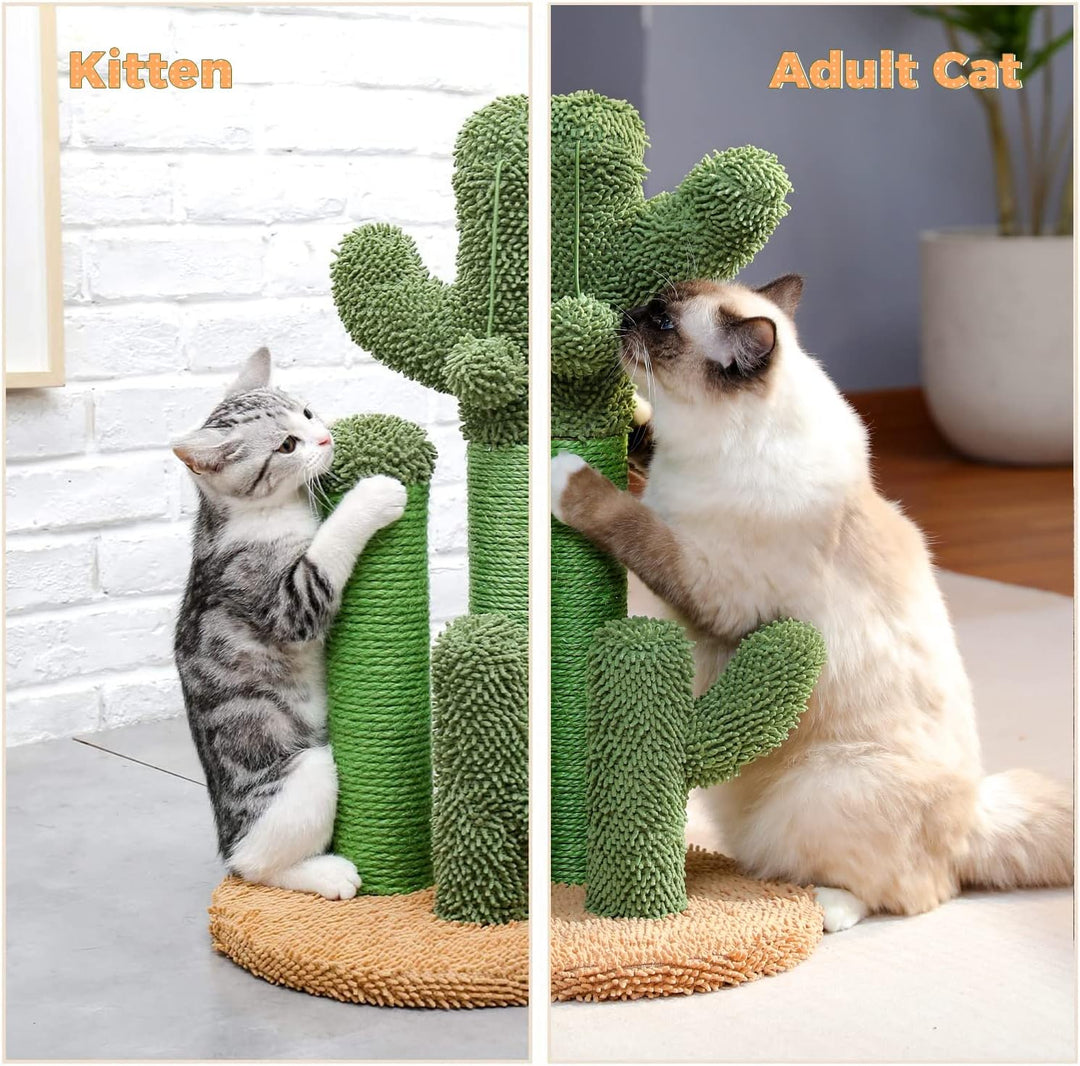 PAWZ Road Kratzbaum Kaktus, kreatives Katzenbaum-Design, 3 Pfosten in 1 Set, braun, L 68,5 cm L Brau