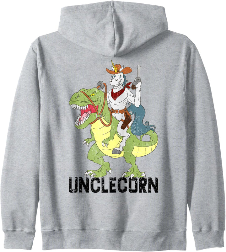 Uncle Unicorn Cowboy Riding Dinosaur T-Rex Unclecorn Sheriff Kapuzenjacke