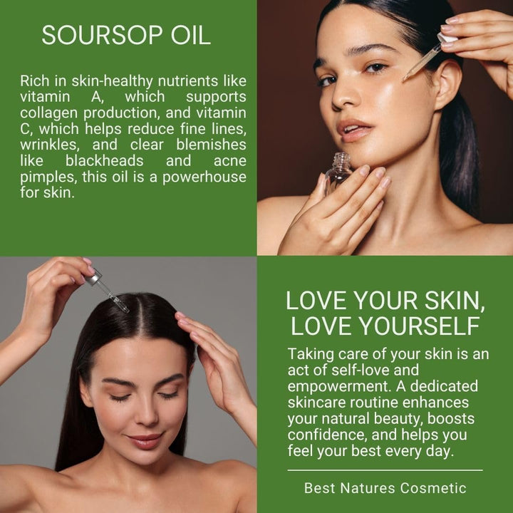Best Natures Cosmetic Virgin Soursop Graviola Guanabana Öl (Unverdünnt, Kaltgepresst, Unraffiniert)