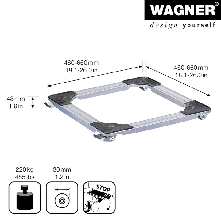 Wagner Transporthilfe MM 1195 I 46-66 x 5 cm grössenverstellbare Ladefläche - Tragkraft 220 kg - ide