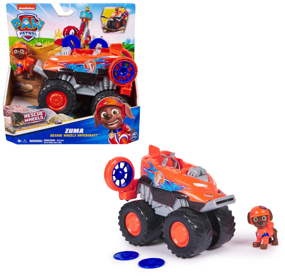 PAW PATROL Rescue Wheels - Zumas Monstertruck Fahrzeug mit Geschoss-Abwurf und Zuma Hundefigur, Spie