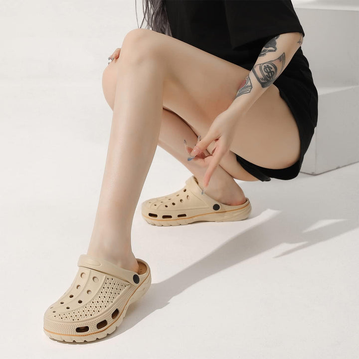 Unisex Clogs Pantoletten Sommer Hausschuhe Strand Sandalen Gartenschuhe mit Fussbett aus Weichem 38/