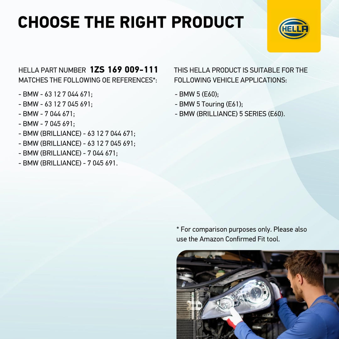 HELLA 1ZS 169 009-111 Bi-Xenon-Hauptscheinwerfer - links - für u.a. BMW 5 (E60), Links