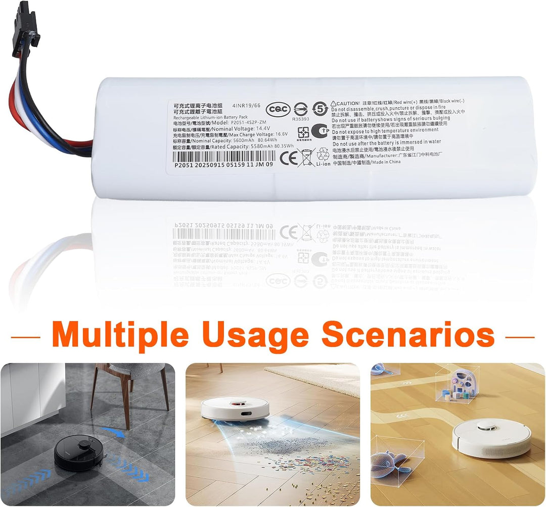 JIMACRO 14,4 V 5600 mAh Akku Kompatibel mit Dreame D9 D10s Pro F9 L10s, Akku Kompatibel mit Xiaomi M
