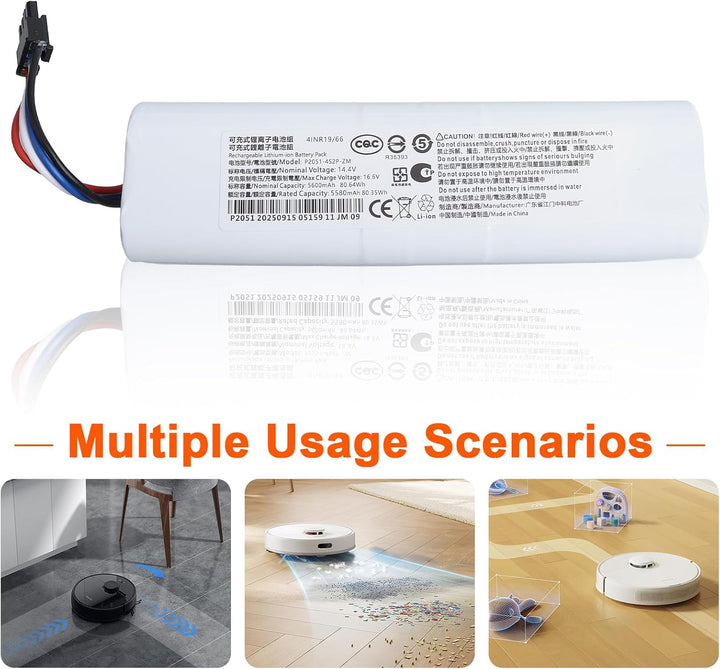 JIMACRO 14,4 V 5600 mAh Akku Kompatibel mit Dreame D9 D10s Pro F9 L10s, Akku Kompatibel mit Xiaomi M