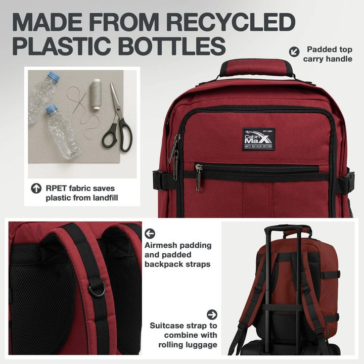 Cabin Max Metz - 40x30x20 Rucksack Handgepäck und Reiserucksack für Flugzeug, Reisetasche Handgepäck