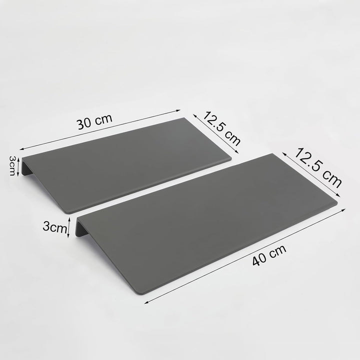 Duschregal, Duschablage Ohne Bohren, 2 Stück Badezimmer Regal 40cm & 30cm, Duschkorb Ablagen Aluminu